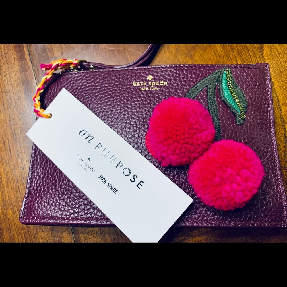 NWT Kate Spade Cherry Wristlet
